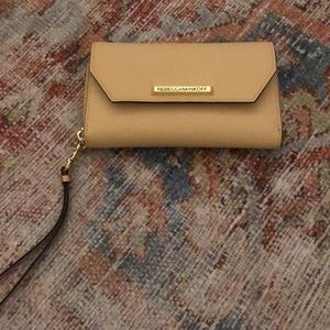 Rebecca Minkoff Wristlet in Light Beige Leather
